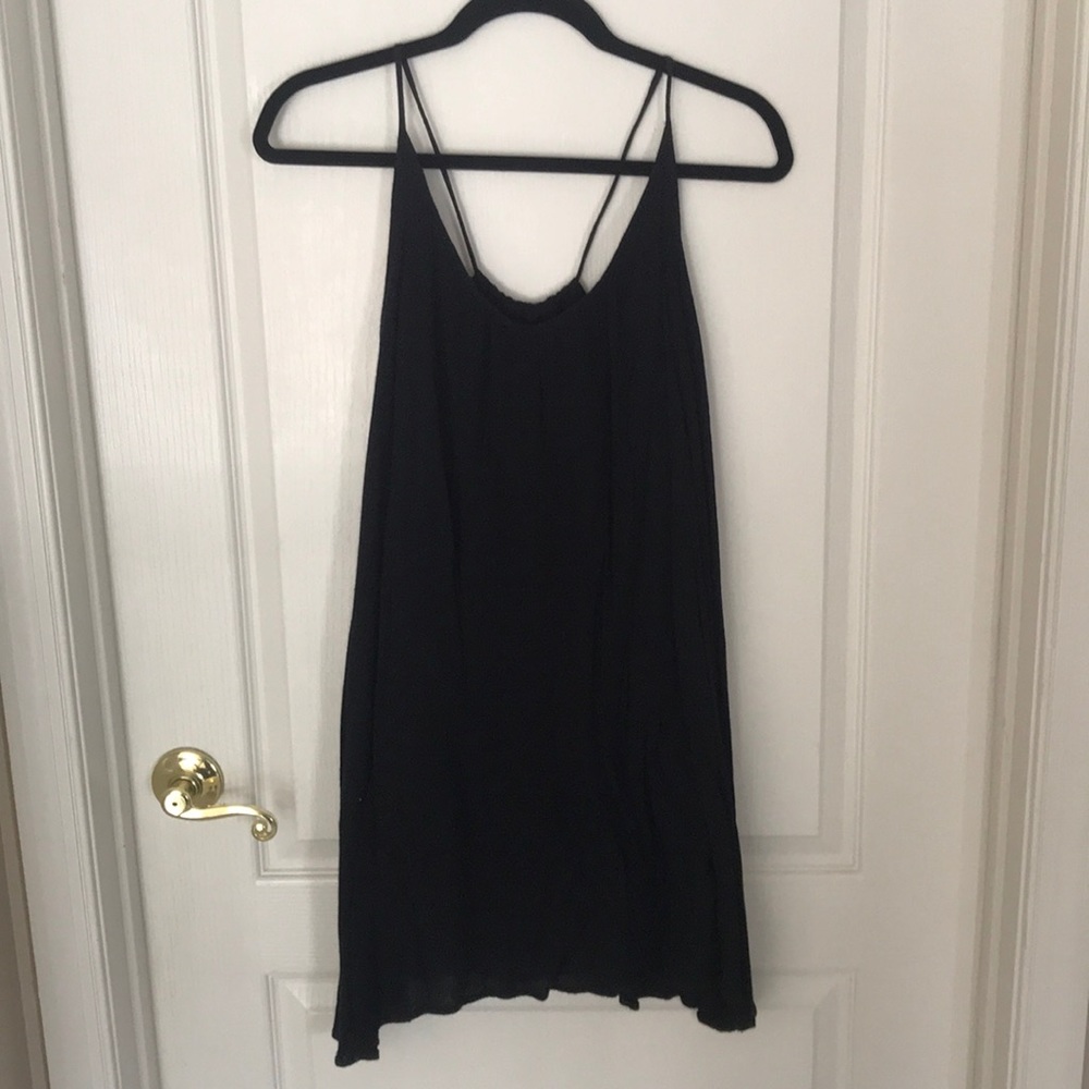 Roxy Spaghetti Strap Adjustable Black Sun Dress